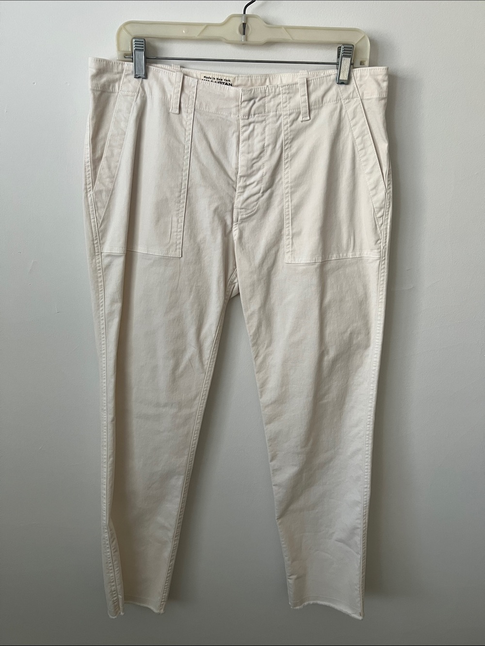 Nili Lotan Off-White Cotton Tapered Chinos